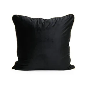 Coco Piped Velvet Cushion - Black ( Gold Piping ) by Darcy & Duke, a Cushions, Decorative Pillows for sale on Style Sourcebook