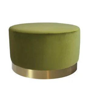 Milan Velvet Ottoman Large - Olive by Darcy & Duke, a Ottomans for sale on Style Sourcebook