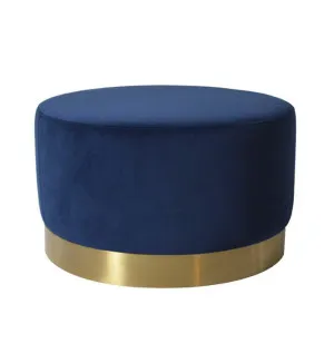 Milan Velvet Ottoman Large - Navy by Darcy & Duke, a Ottomans for sale on Style Sourcebook
