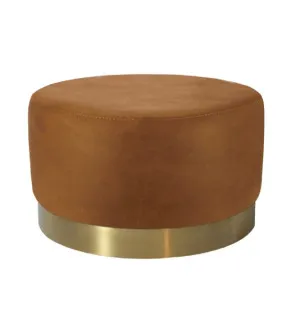 Milan Recycled Leather Ottoman Large - Cognac by Darcy & Duke, a Ottomans for sale on Style Sourcebook