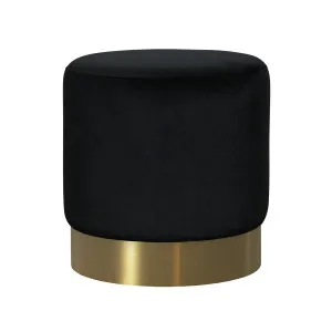 Milan Velvet Ottoman Small - Black by Darcy & Duke, a Ottomans for sale on Style Sourcebook