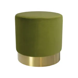 Milan Velvet Ottoman Small - Olive by Darcy & Duke, a Ottomans for sale on Style Sourcebook