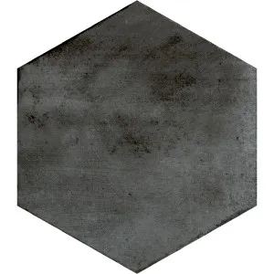 Denia Hexagon Graphite Structured Textured Tile by Beaumont Tiles, a Porcelain Tiles for sale on Style Sourcebook