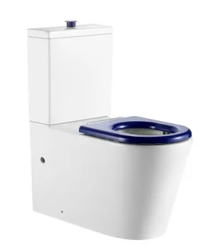 Vienna Back To Wall Care Toilet Suite With Blue Seat And Buttons | Made From Vitreous China In White By Oliveri by Oliveri, a Toilets & Bidets for sale on Style Sourcebook