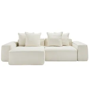 Riley Boucle Ivory Modular Sofa - 2 Seater Chaise by James Lane, a Sofas for sale on Style Sourcebook