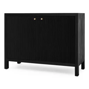 Claudia Teak Timber 2 Door Sideboard, 110cm, Black by Ambience Interiors, a Sideboards, Buffets & Trolleys for sale on Style Sourcebook