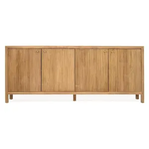 Claudia Teak Timber 4 Door Sideboard, 200cm, Natural by Ambience Interiors, a Sideboards, Buffets & Trolleys for sale on Style Sourcebook