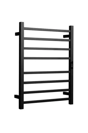 Towel Rail Heated Flat Square 530X700 Matte Black by Hotwire, a Towel Rails for sale on Style Sourcebook