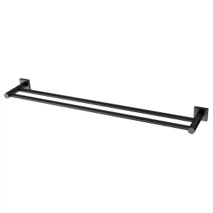 Radii Square Towel Rail Double 800 Matte Black by PHOENIX, a Towel Rails for sale on Style Sourcebook