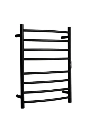 Towel Rail Heated Curved 530X700 Matte Black by Hotwire, a Towel Rails for sale on Style Sourcebook