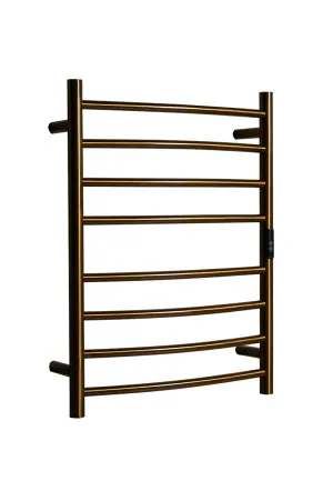Towel Rail Heated Curved 530X700 Brushed Gold by Hotwire, a Towel Rails for sale on Style Sourcebook