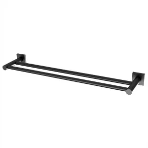 Radii Square Towel Rail Double 600 Matte Black by PHOENIX, a Towel Rails for sale on Style Sourcebook