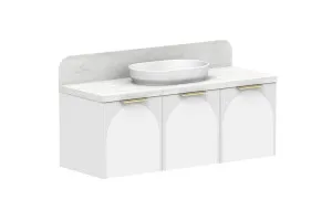 Archie 1350 All-Door Centre Bowl Vanity, Ultra White by ADP, a Vanities for sale on Style Sourcebook
