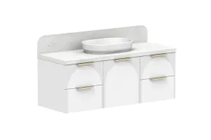 Archie 1350 Door & Drawer Centre Bowl Vanity, Ultra White by ADP, a Vanities for sale on Style Sourcebook