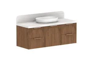 Archie 1350 Door & Drawer Centre Bowl Vanity, Florentine Walnut by ADP, a Vanities for sale on Style Sourcebook