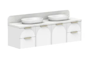Archie 1800 Door & Drawer Double Bowl Vanity, Ultra White by ADP, a Vanities for sale on Style Sourcebook