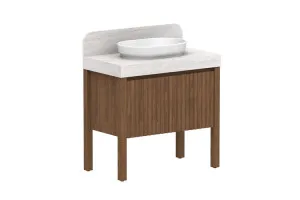 Harper 900 Centre Bowl Vanity, With Legs, Florentine Walnut by ADP, a Vanities for sale on Style Sourcebook