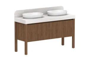 Harper 1500 Double Bowl Vanity, With Legs, Florentine Walnut by ADP, a Vanities for sale on Style Sourcebook