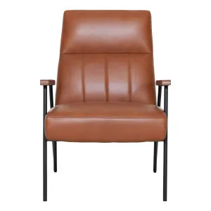Atlas Occasional Chair in Missouri Leather Brown by OzDesignFurniture, a Chairs for sale on Style Sourcebook