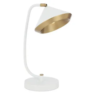 Larson Iron Desk Lamp, White by Telbix, a Desk Lamps for sale on Style Sourcebook