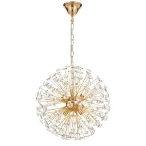 Lerida Crystal Glass & Iron Round Pendant Light, 8 Light by Telbix, a Pendant Lighting for sale on Style Sourcebook