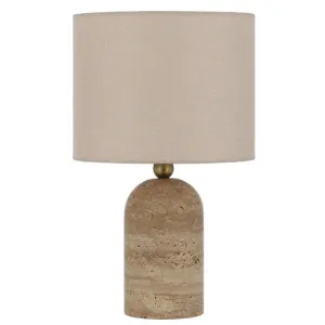 Livia Travertine Base Table Lamp, Beige / Cream by Telbix, a Table & Bedside Lamps for sale on Style Sourcebook