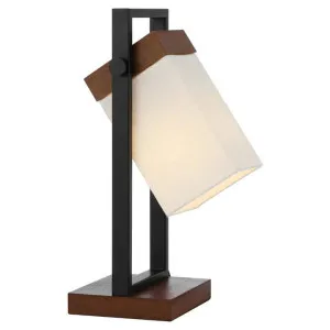Osada Wood & Iron Base Table Lamp by Telbix, a Table & Bedside Lamps for sale on Style Sourcebook