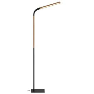 Dumas Wood & Iron LED Floor Lamp, Black by Telbix, a Floor Lamps for sale on Style Sourcebook