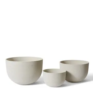 Orlan Agelite Bowl Planter Set 3 35 x 35 x 32cm  / 43 x 43 x 40cm / 50 x 50 x 46cm by Elme Living, a Baskets, Pots & Window Boxes for sale on Style Sourcebook
