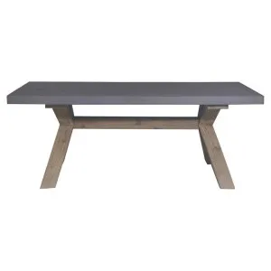 Gheorghe Polycement & Acacia Timber Outdoor Coffee Table, 120cm, Grey Top by Dodicci, a Tables for sale on Style Sourcebook