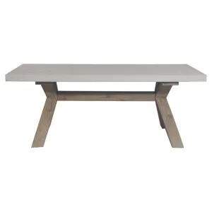 Gheorghe Polycement & Acacia Timber Outdoor Coffee Table, 120cm, White Top by Dodicci, a Tables for sale on Style Sourcebook