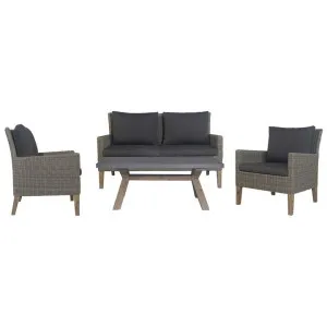 Gheorghe 4 Piece Wicker Outdoor Sofa Set, Grey Coffee Table Top by Dodicci, a Outdoor Sofas for sale on Style Sourcebook
