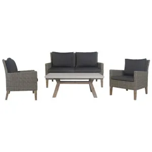 Gheorghe 4 Piece Wicker Outdoor Sofa Set, White Coffee Table Top by Dodicci, a Outdoor Sofas for sale on Style Sourcebook