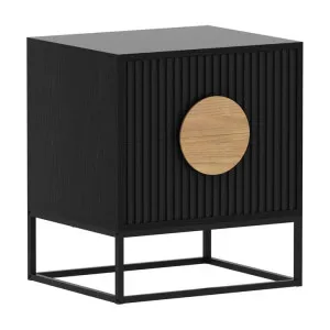 Belmonte Fluted Bedside Table, Black by Modish, a Bedside Tables for sale on Style Sourcebook