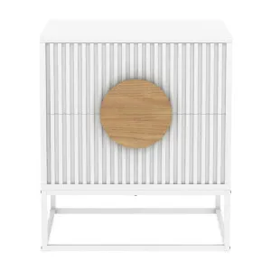 Belmonte Fluted Bedside Table, White by Modish, a Bedside Tables for sale on Style Sourcebook