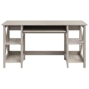 Etagere Farmhouse Computer Desk, 147cm, Washed Grey by Modish, a Desks for sale on Style Sourcebook