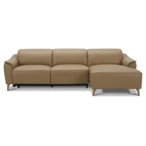 Antrey Leather Corner Electric Recliner Sofa, 2 Seater with RHF Chaise, Latte by Dodicci, a Sofas for sale on Style Sourcebook