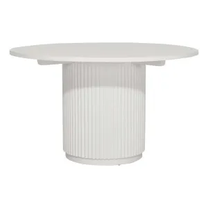 Porto Pablo Round Dining Table 135cm in White by OzDesignFurniture, a Dining Tables for sale on Style Sourcebook