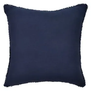 Navy Black Iris Oversize Linen Cushion - 60x60cm by Urban Road, a Cushions, Decorative Pillows for sale on Style Sourcebook