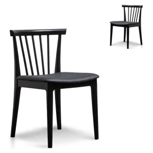 Set of 2 - Garret Wooden Dining Chair - Full Black by Interior Secrets - AfterPay Available by Interior Secrets, a Dining Chairs for sale on Style Sourcebook