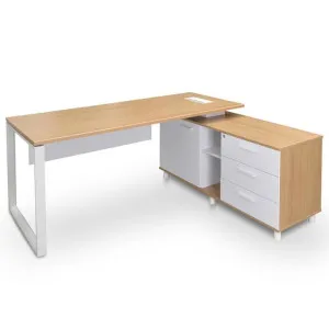 Ex Display - Halo 180cm Executive Office Desk With Right Return - Natural by Interior Secrets - AfterPay Available by Interior Secrets, a Desks for sale on Style Sourcebook