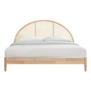 Avery Arch Timber & Rattan Platform Bed, King by Room Life, a Beds & Bed Frames for sale on Style Sourcebook