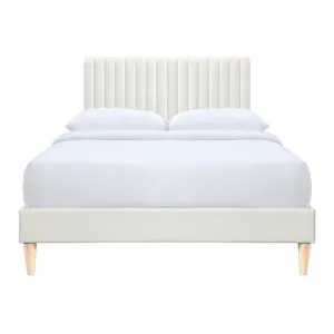 Maya Fabric Platform Bed, Double, Cream by Room Life, a Beds & Bed Frames for sale on Style Sourcebook