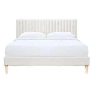 Maya Fabric Platform Bed, King, Cream by Room Life, a Beds & Bed Frames for sale on Style Sourcebook
