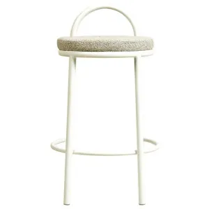 Anzio Fabric & Steel Counter Stool, Set of 2, Clay Grey / White by Conception Living, a Bar Stools for sale on Style Sourcebook