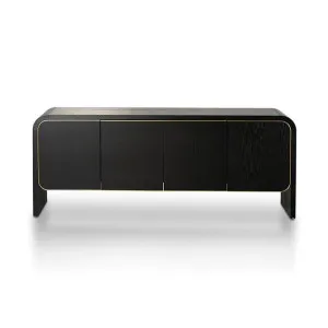 Hillston Wooden 4 Door Buffet Table, 200cm, Espresso Black by Conception Living, a Sideboards, Buffets & Trolleys for sale on Style Sourcebook