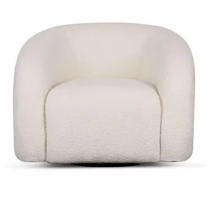 Everdell Boucle Fabric Swivel Tub Chair, Ivory by Conception Living, a Chairs for sale on Style Sourcebook