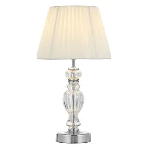 Cadiz Iron & Glass Base Table Lamp, Chrome / White by Telbix, a Table & Bedside Lamps for sale on Style Sourcebook