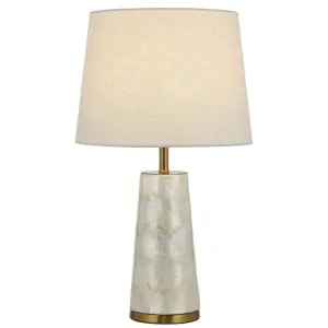 Fusell Capiz Shell & Iron Base Table Lamp by Telbix, a Table & Bedside Lamps for sale on Style Sourcebook