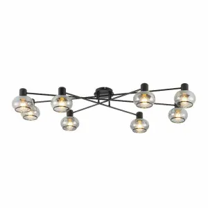 Marbell Iron & Glass Flush Mount Ceiling Light, 8 Light, Black / Smoke by Telbix, a Spotlights for sale on Style Sourcebook